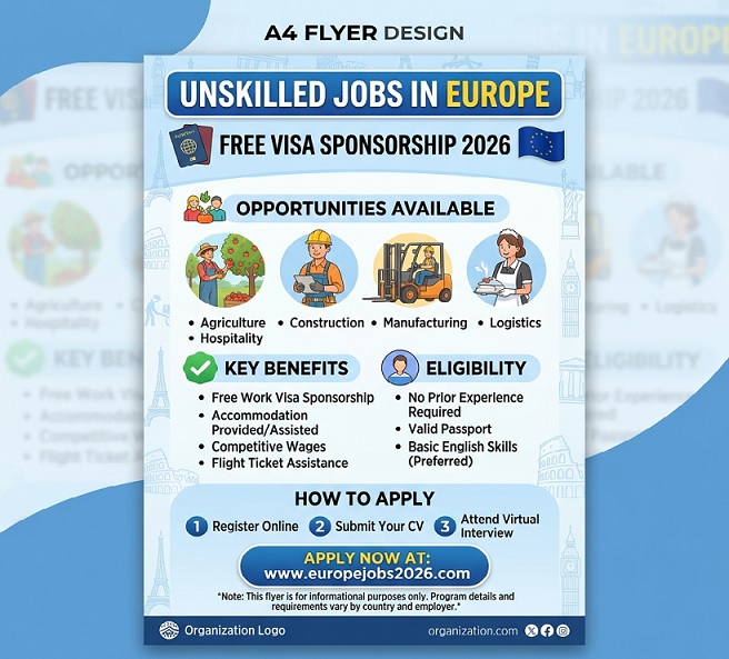 Unskilled Jobs in Europe With Free Visa in 2026